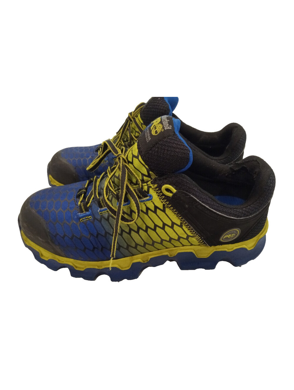 Timberland PRO Powertrain Sport Alloy Toe Mens 9 M Blue Yellow Work Sneakers
